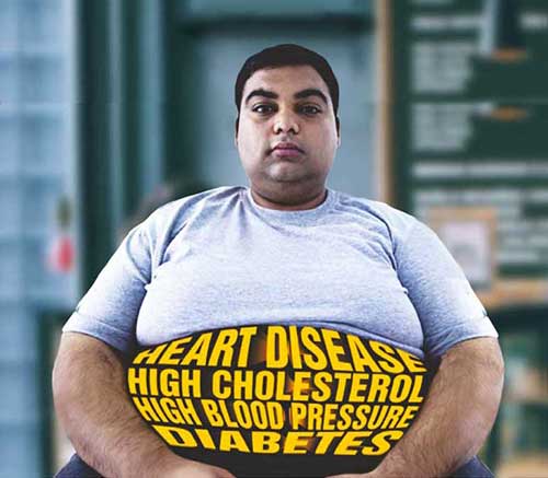 Overweight man with obesity-related health risks